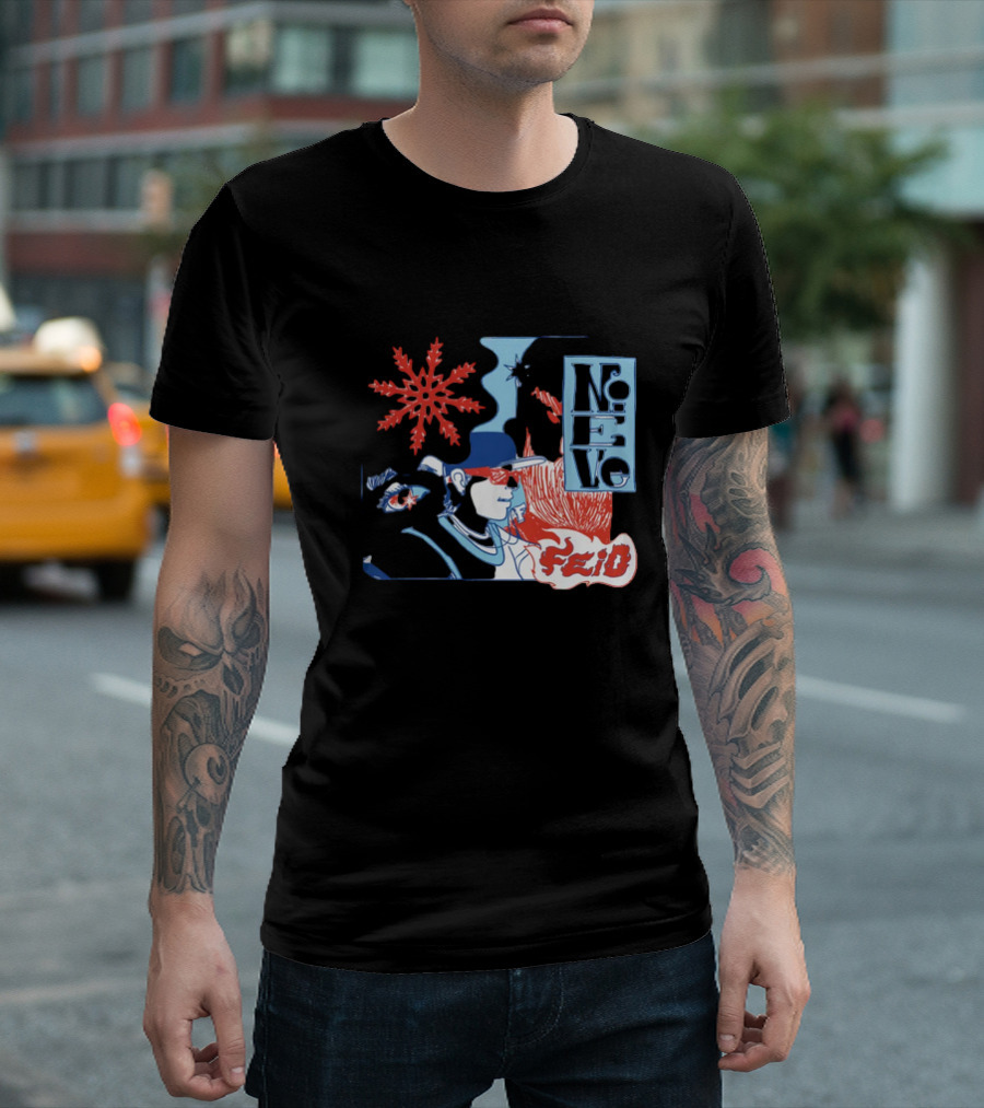 Ferxxo Merch Store Feid Nieve Snowflake Graphic Hip-Hop T-Shirt