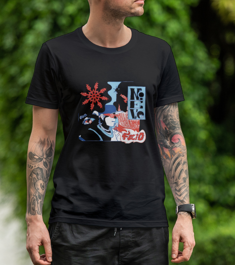 Ferxxo Merch Store Feid Nieve Snowflake Graphic Hip-Hop T-Shirt