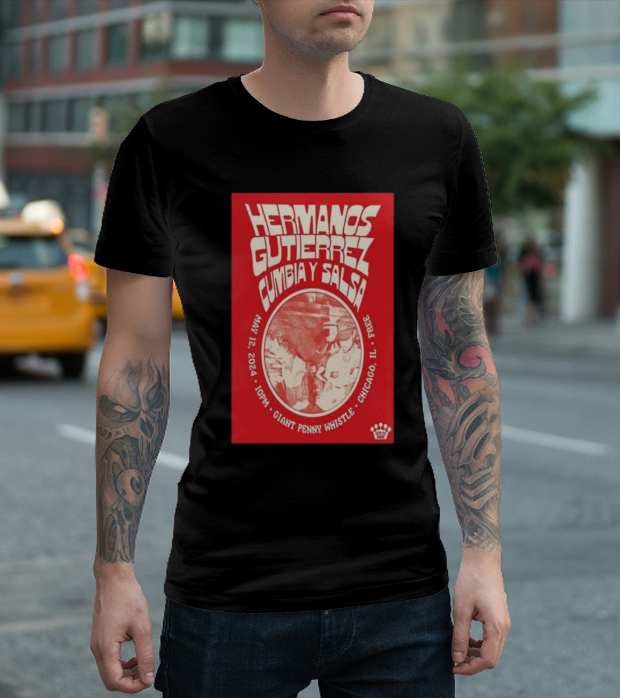 Hermanos Gutierrez Cumbia y Salsa May 12 2024 10PM Giant Penny Whistle Chicago IL Free T-Shirt