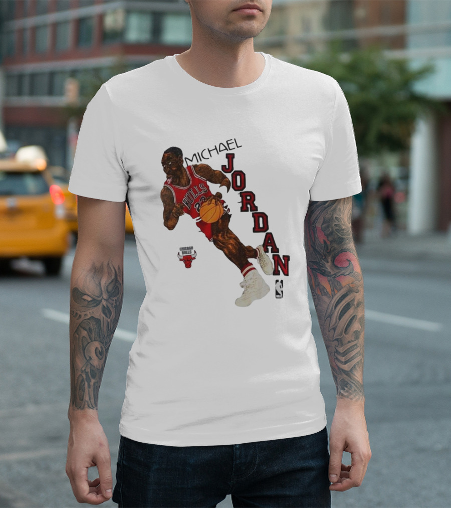 Michael Jordan Chicago Bulls Cartoon NBA T-Shirt