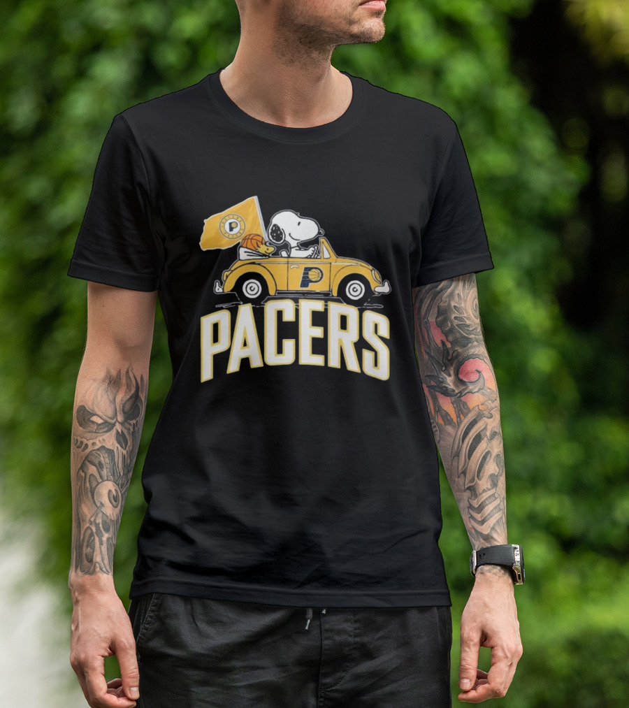 Indiana Pacers Snoopy Fan Forever Basketball Team Car Flag T-Shirt