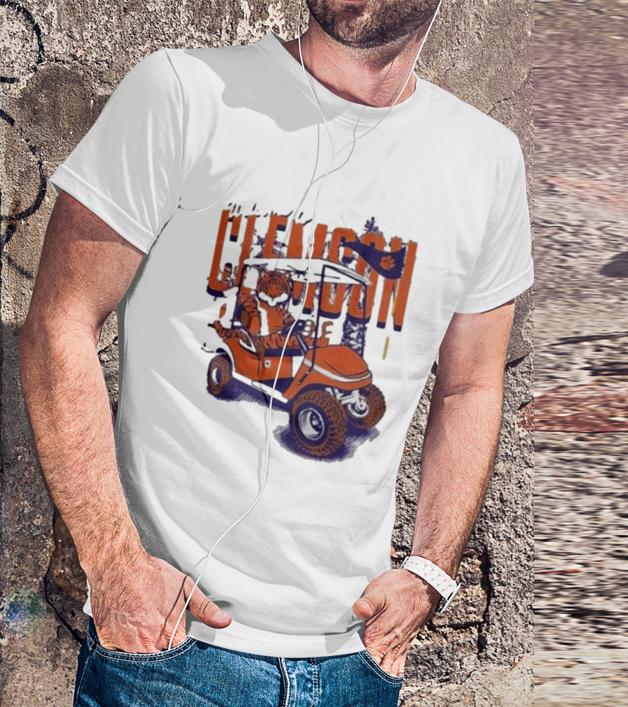 Clemson Tigers Golf Cart Mascot Adventure T-Shirt