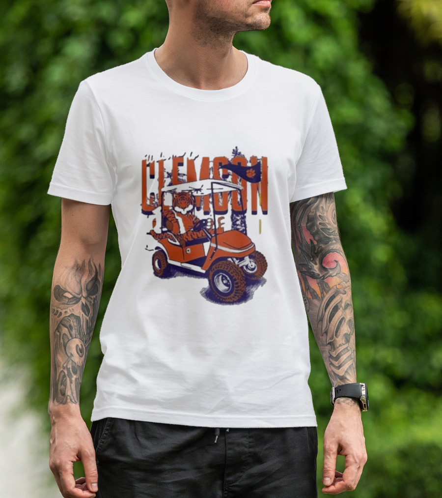 Clemson Tigers Golf Cart Mascot Adventure T-Shirt