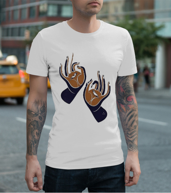 Zwangere Guy Zg Hands Bird Motif T-Shirt