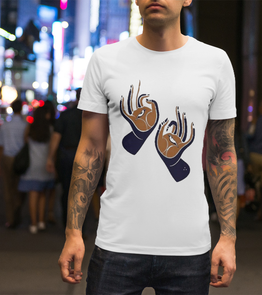 Zwangere Guy Zg Hands Bird Motif T-Shirt