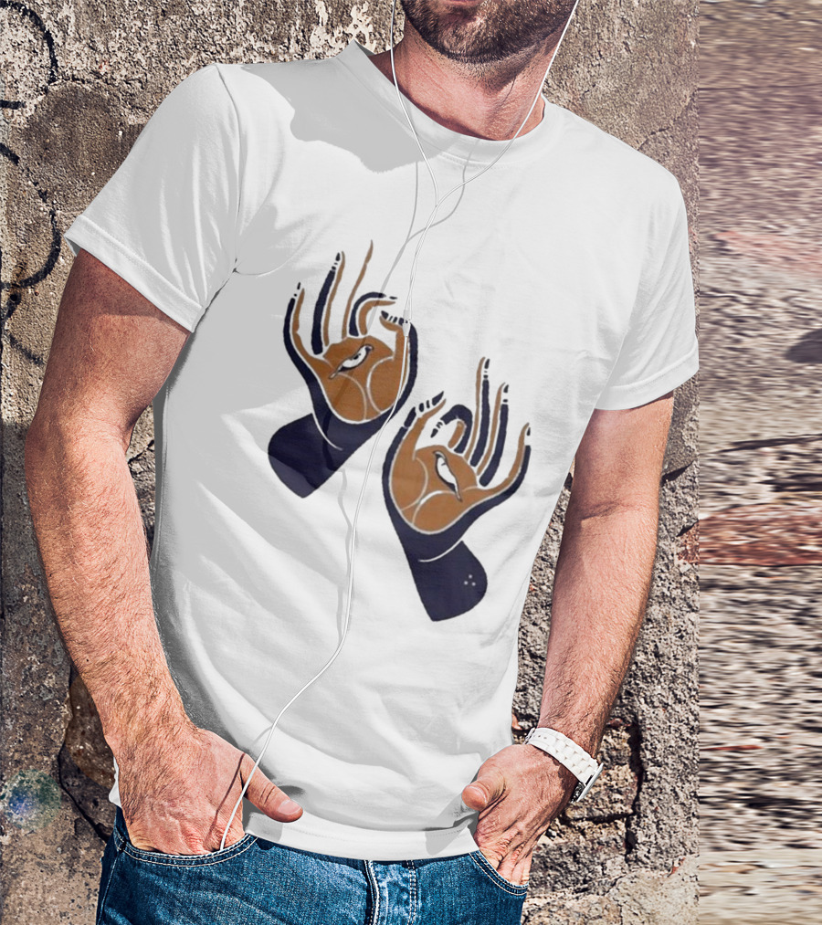 Zwangere Guy Zg Hands Bird Motif T-Shirt