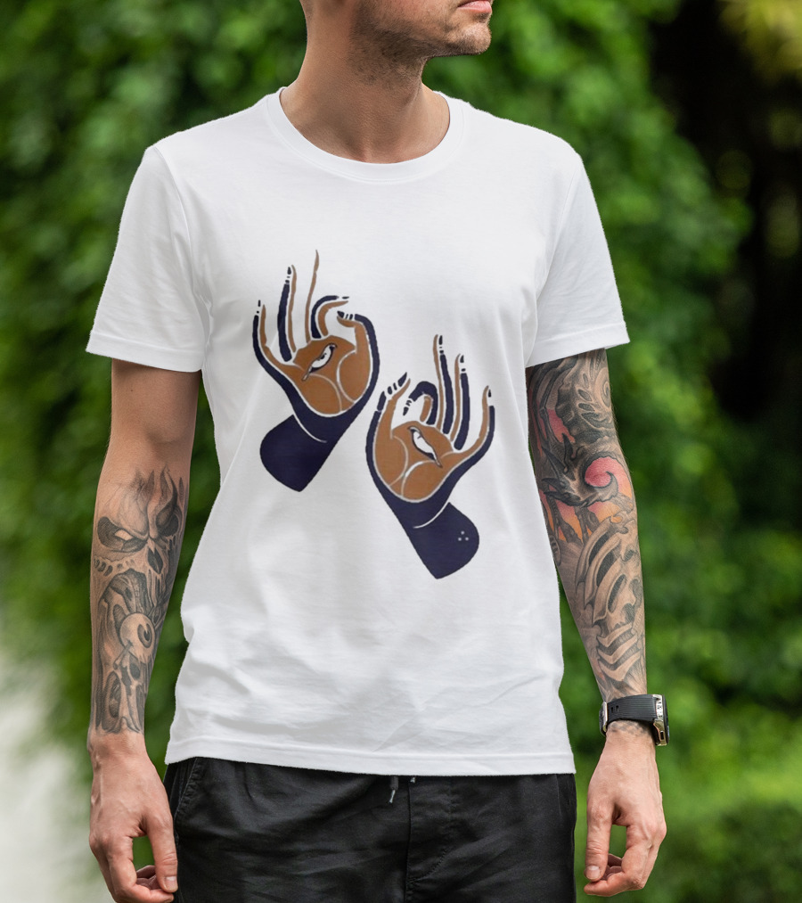 Zwangere Guy Zg Hands Bird Motif T-Shirt