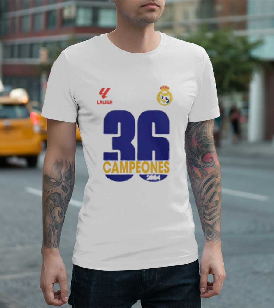 Laliga Real Madrid 36 Campeones 2024 Champions T-Shirt