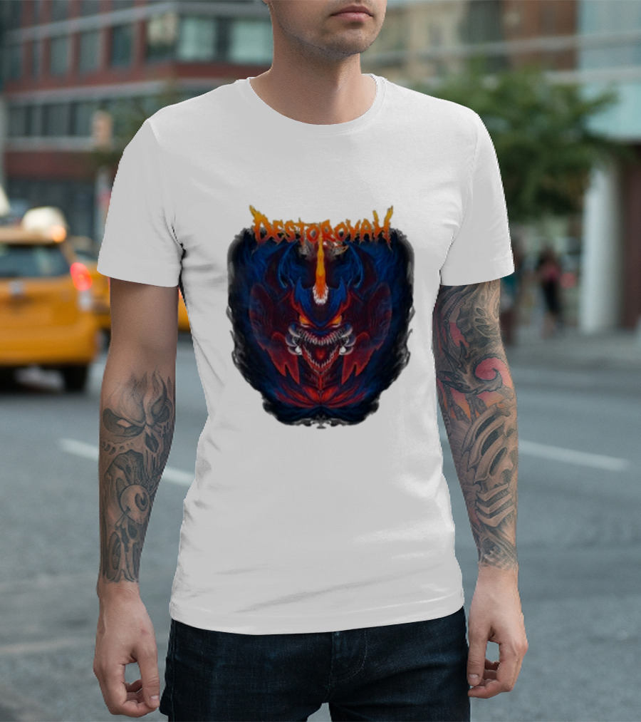 Cavitycolors Destoroyah Fiery Monster Graphics T-Shirt