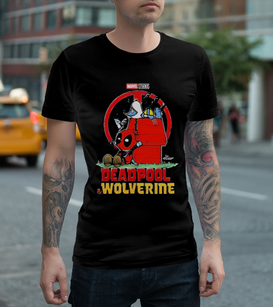 Marvel Studios Deadpool And Wolverine Peanuts Snoopy Crossover T-Shirt