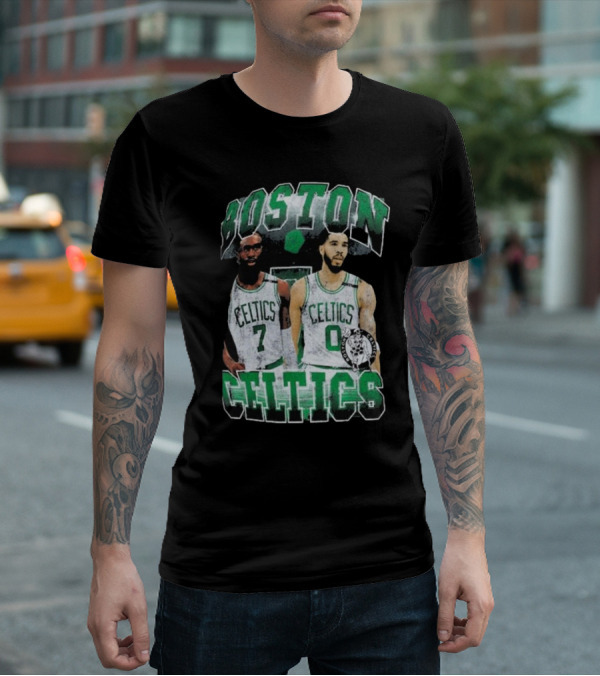 Boston Celtics Jayson Tatum Jaylen Brown Player Duo Vintage Basketball T-Shirt
