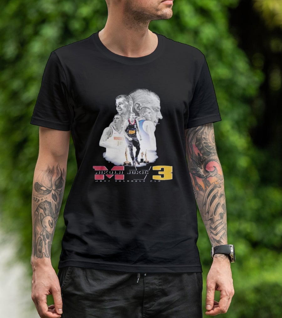 Nikola Jokic MVP 3 Basketball Star Denver Nuggets Most Valuable Player T-Shirt