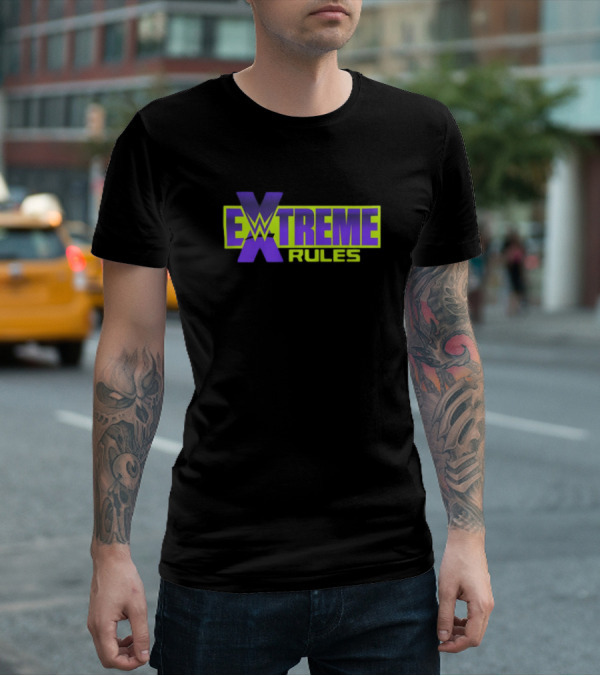 WWE Extreme Rules Event Logo Purple Yellow T-Shirt