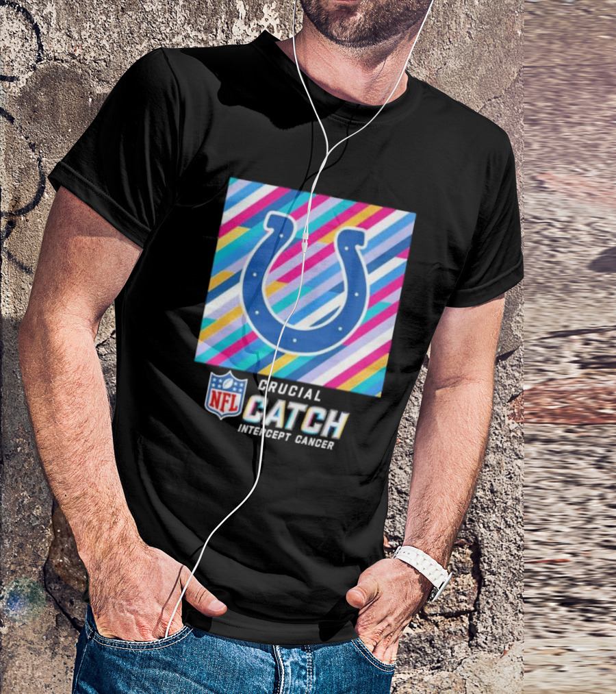 Indianapolis Colts NFL Crucial Catch Intercept Cancer T-Shirt