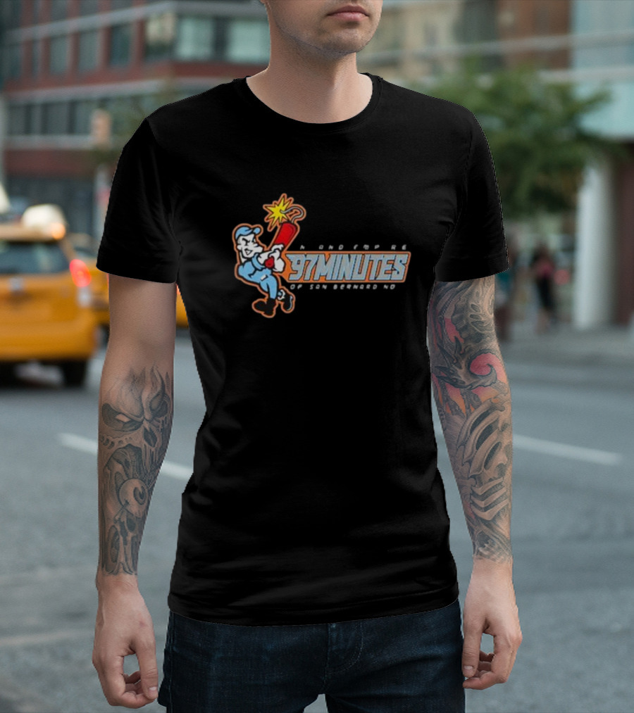 Inland Empire Baseball Cartoon 97 Minutes Of San Bernardino T-Shirt