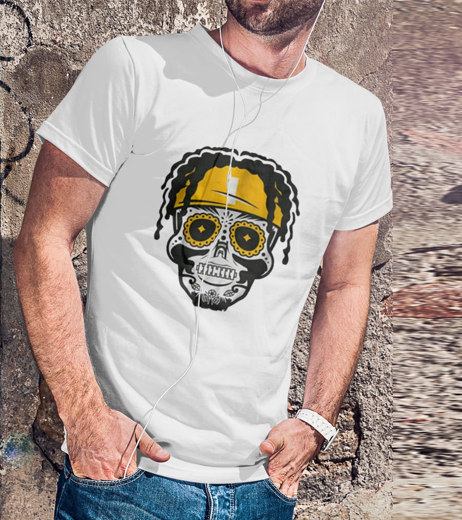 Justin Fields Pittsburgh Football Sugar Skull T-Shirt