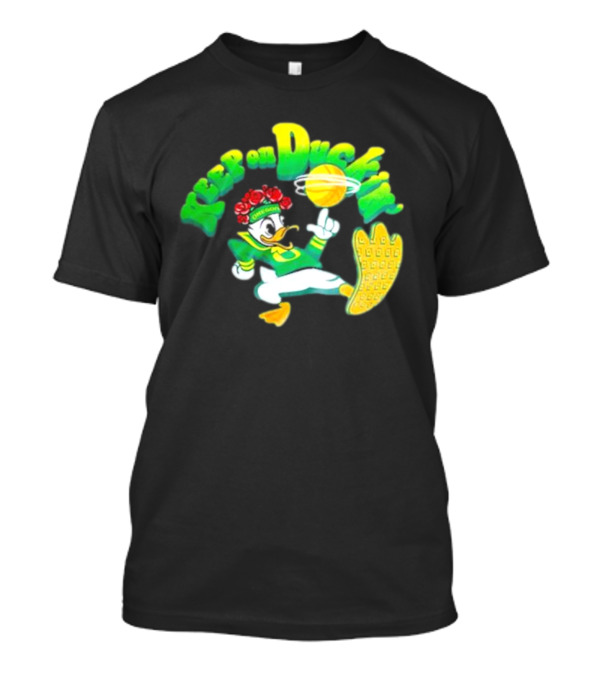 Keep On Duckin' Oregon Ducks Mascot Basketball Dunk T-Shirt