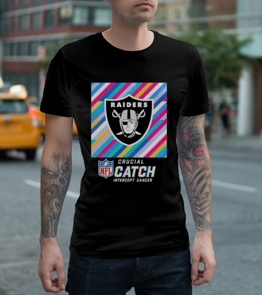 Las Vegas Raiders NFL Crucial Catch Intercept Cancer T-Shirt