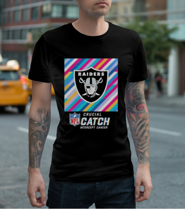 Las Vegas Raiders NFL Crucial Catch Intercept Cancer T-Shirt