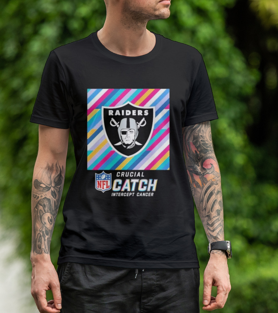 Las Vegas Raiders NFL Crucial Catch Intercept Cancer T-Shirt
