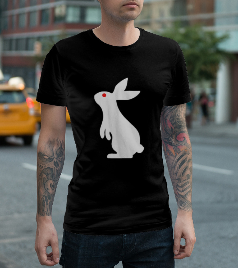 Feed Your Head White Rabbit Men's Black T-Shirt