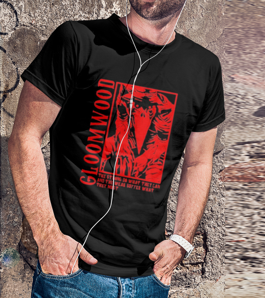 Gloomwood The Strong Do What They Can And The Weak Suffer What They Must Red Bird Mask T-Shirt