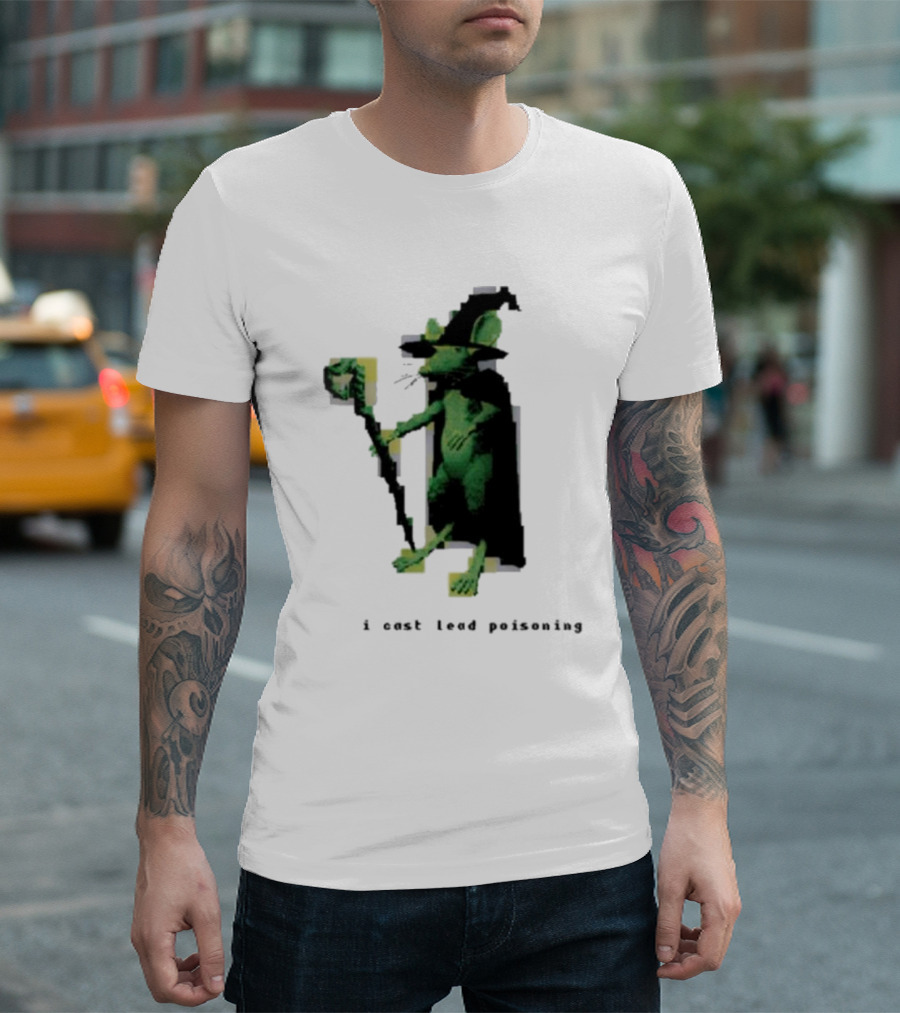 I Cast Lead Poisoning Green Pixel Art Wizard Mouse T-Shirt