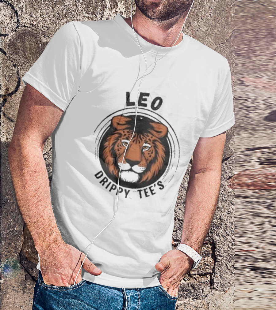 LEO Drippy Tee’s Fierce Lion Head T-Shirt