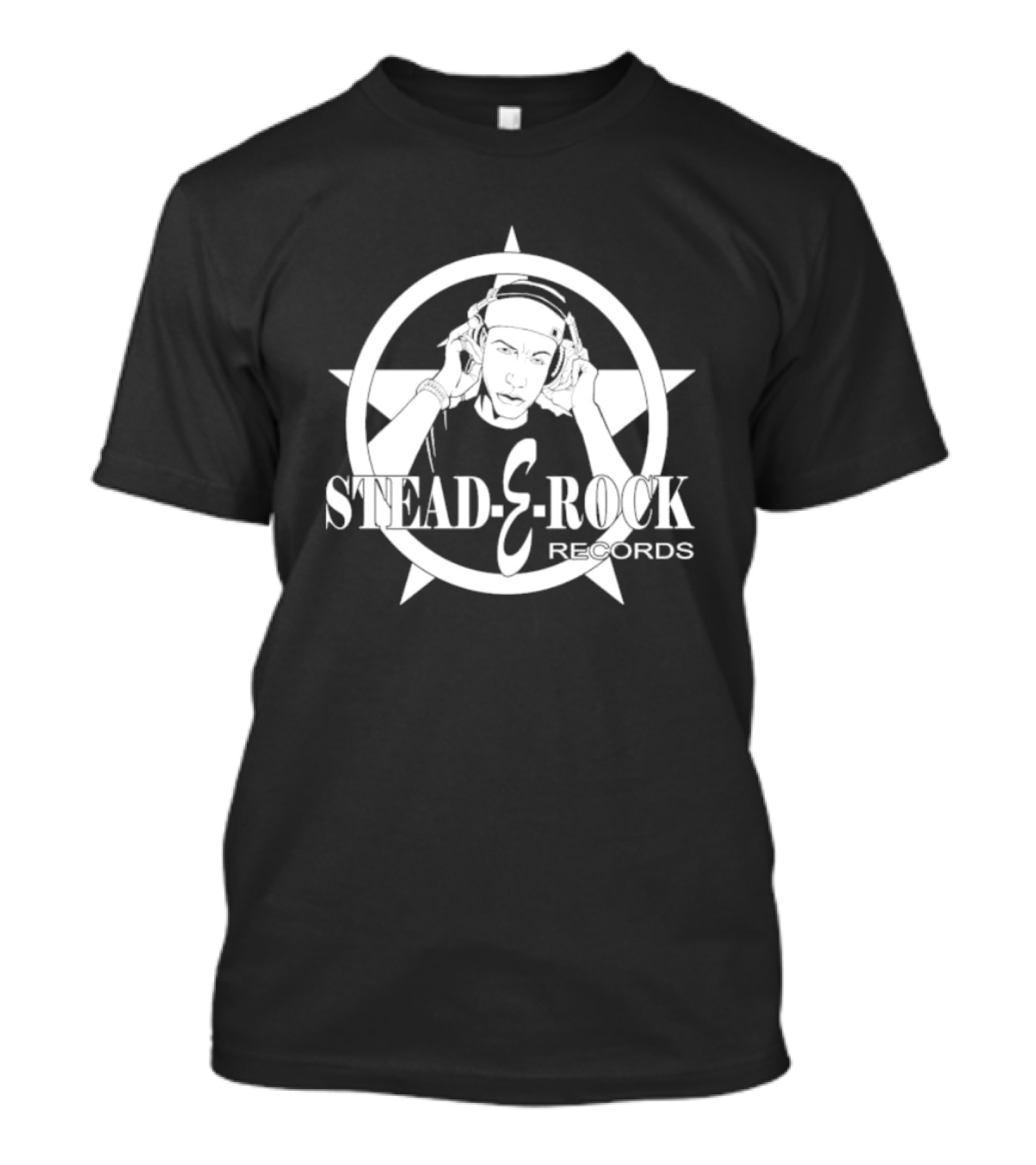 Stead E Rock Records Erockalipse DJ Headphones Star Emblem T-Shirt