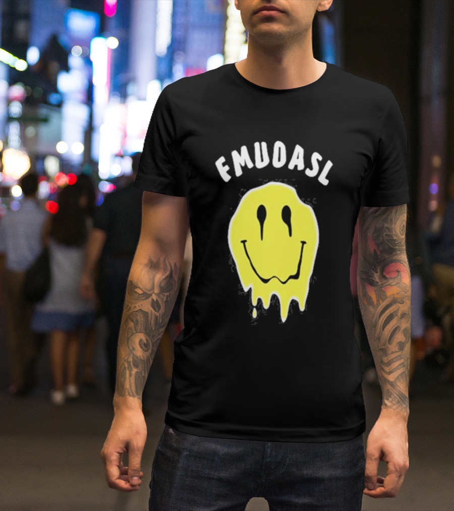 FMUOASL Dripping Smiley Face T-Shirt