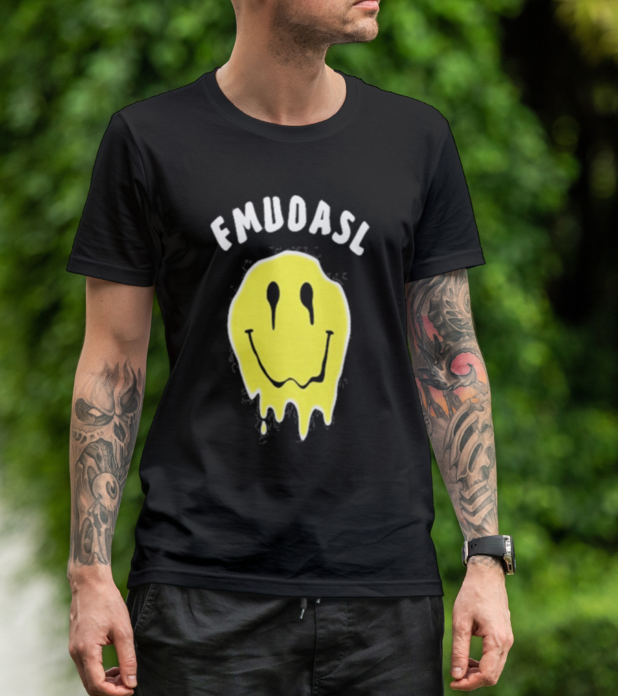 FMUOASL Dripping Smiley Face T-Shirt