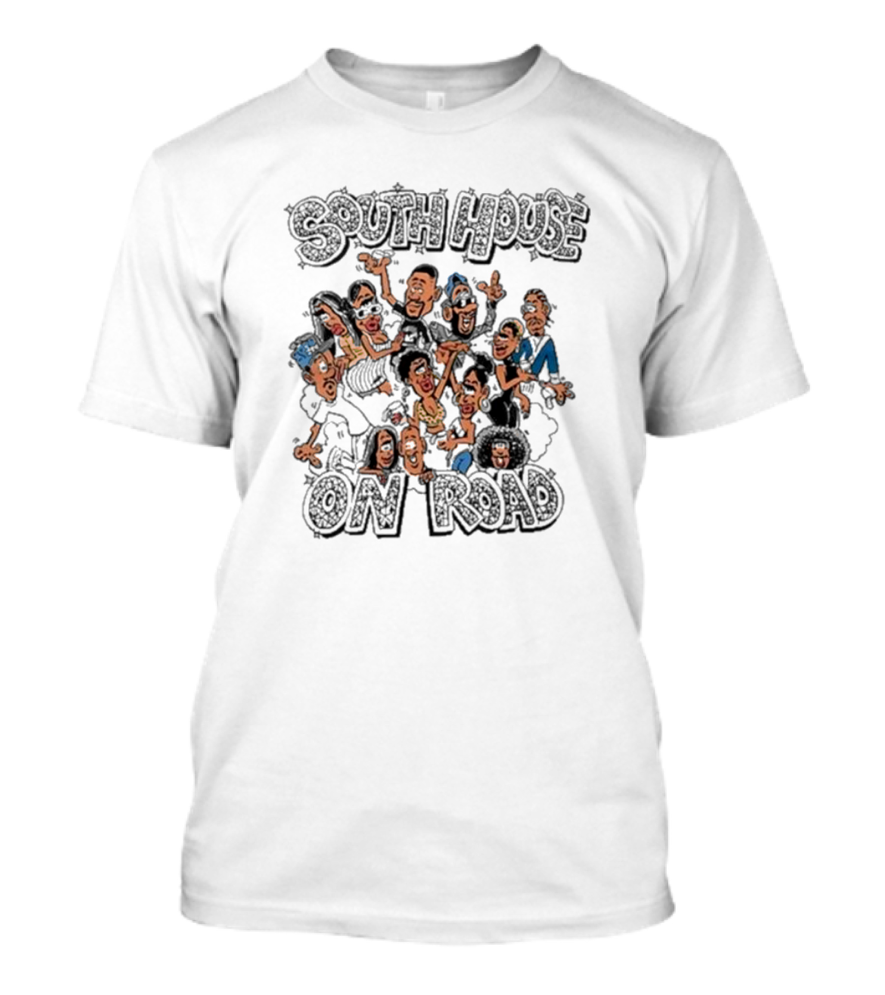 Freakorico South House On Road Cartoon Characters T-Shirt