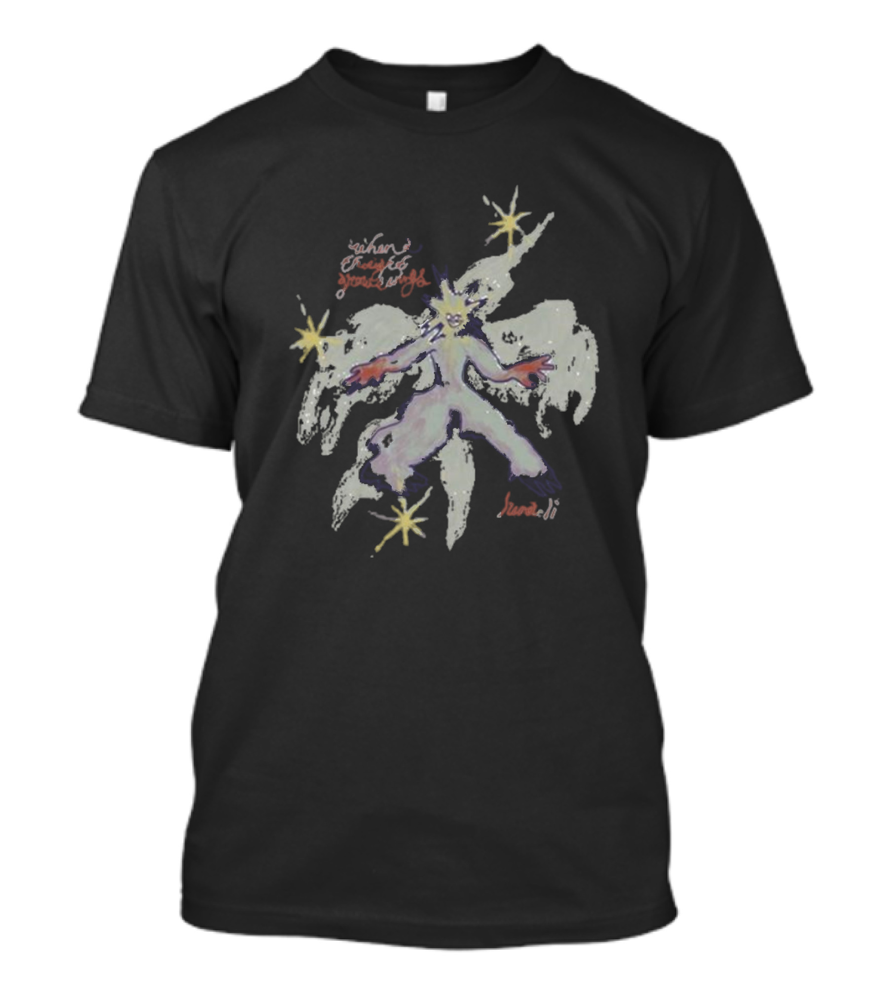 Luna Li Grow Wings Enchanted Mystical Figure With Stars T-Shirt