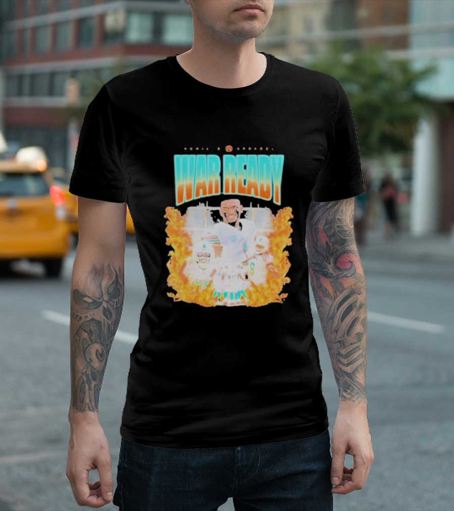 Waddle And Associates War Ready Miami Football Flame Burst T-Shirt