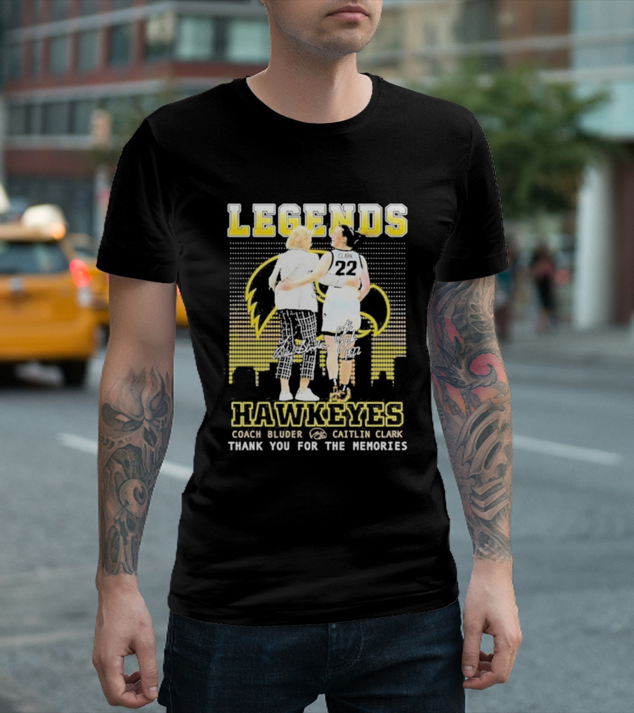 Legends Hawkeyes Coach Bluder Caitlin Clark Thank You for the Memories T-Shirt