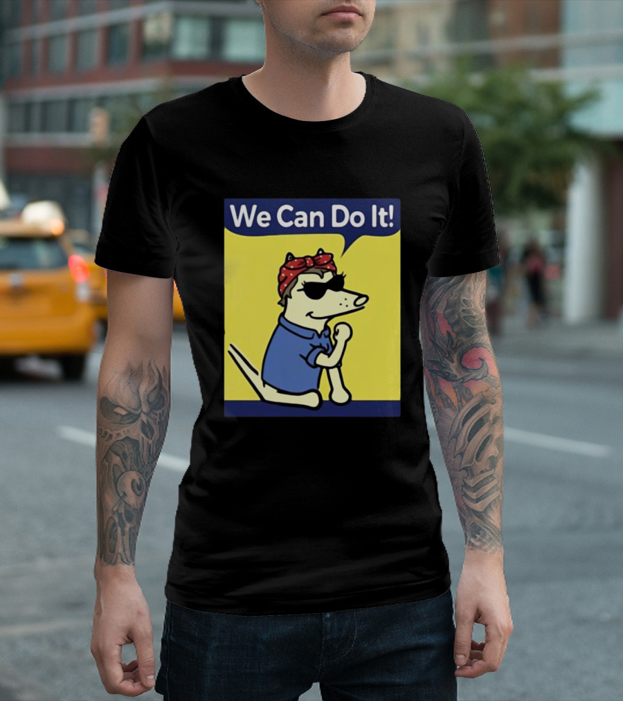 We Can Do It Teddy The Dog Rosie The Riveter T-Shirt