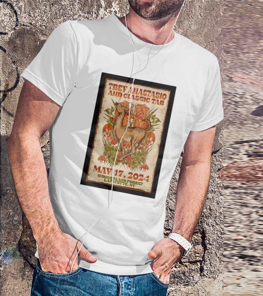 Trey Anastasio And Classic Tab Wonderland Forest Lafayette NY May 17 2024 Deer And Floral T-Shirt