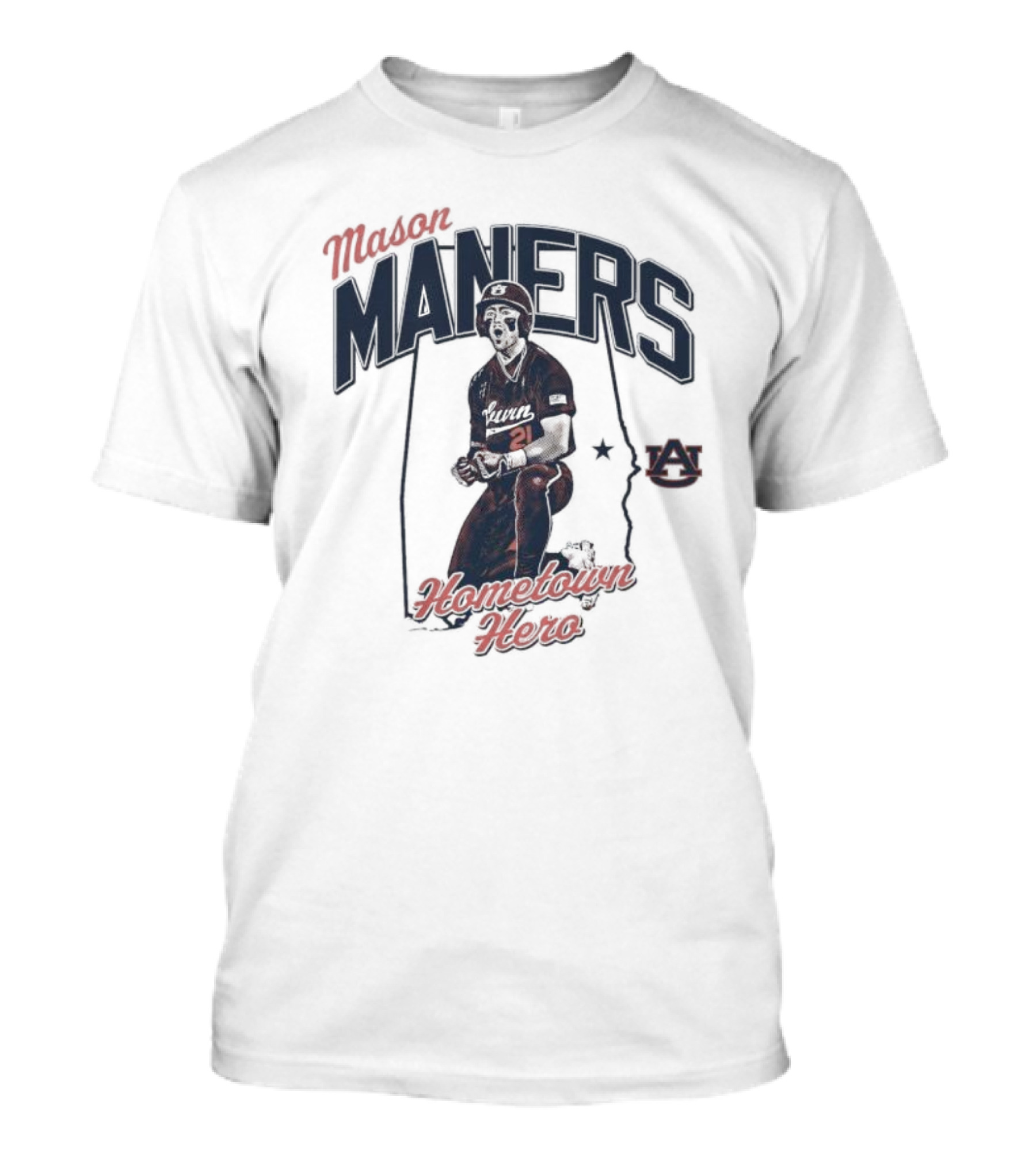 Mason Maners Hometown Hero Auburn 21 Baseball Legend T-Shirt