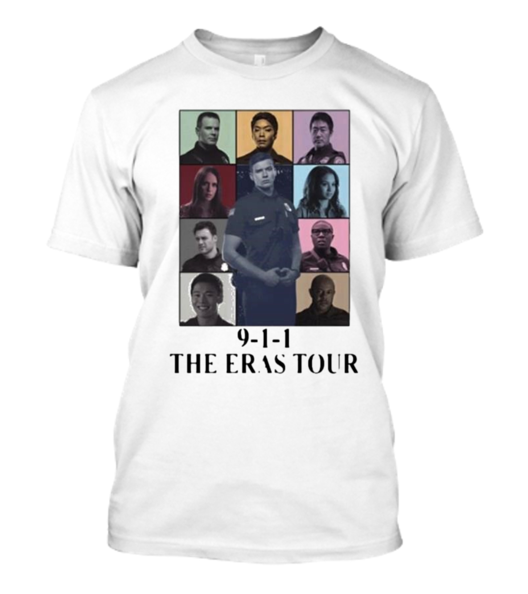 9-1-1 The Eras Tour Cast Montage T-Shirt