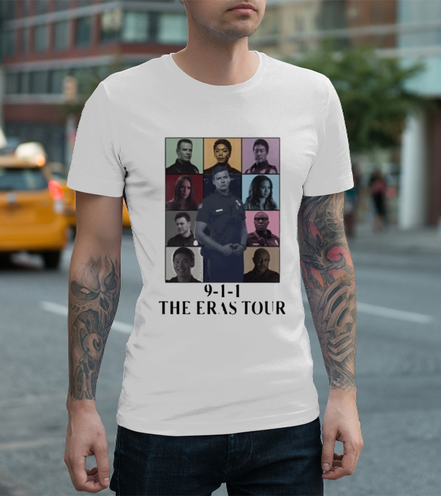 9-1-1 The Eras Tour Cast Montage T-Shirt