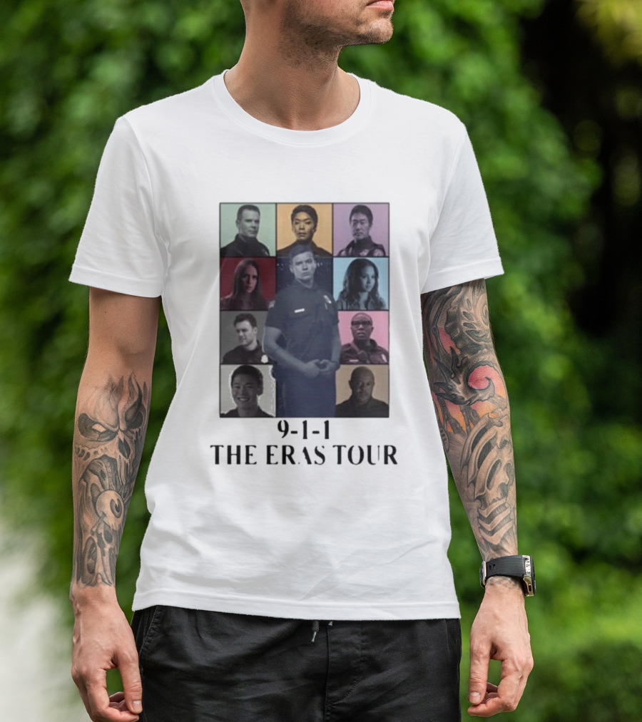 9-1-1 The Eras Tour Cast Montage T-Shirt