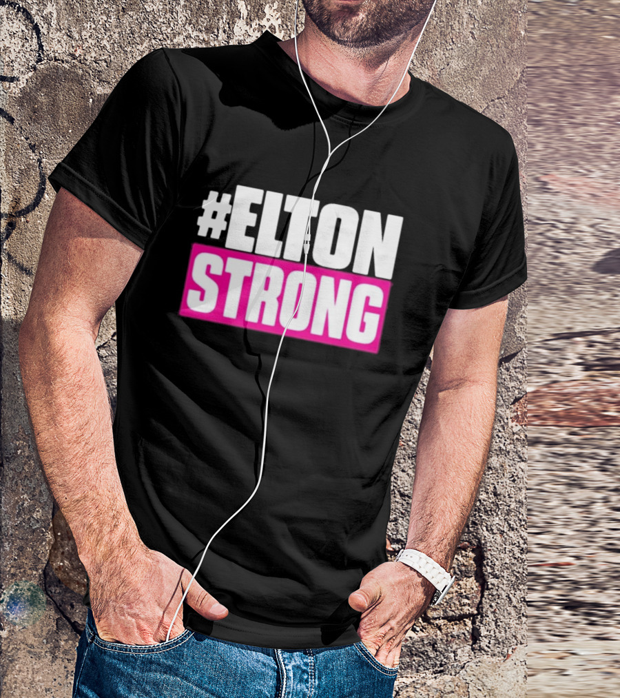 EltonStrong Pink And White Bold Text Design For Bayley Fans T-Shirt