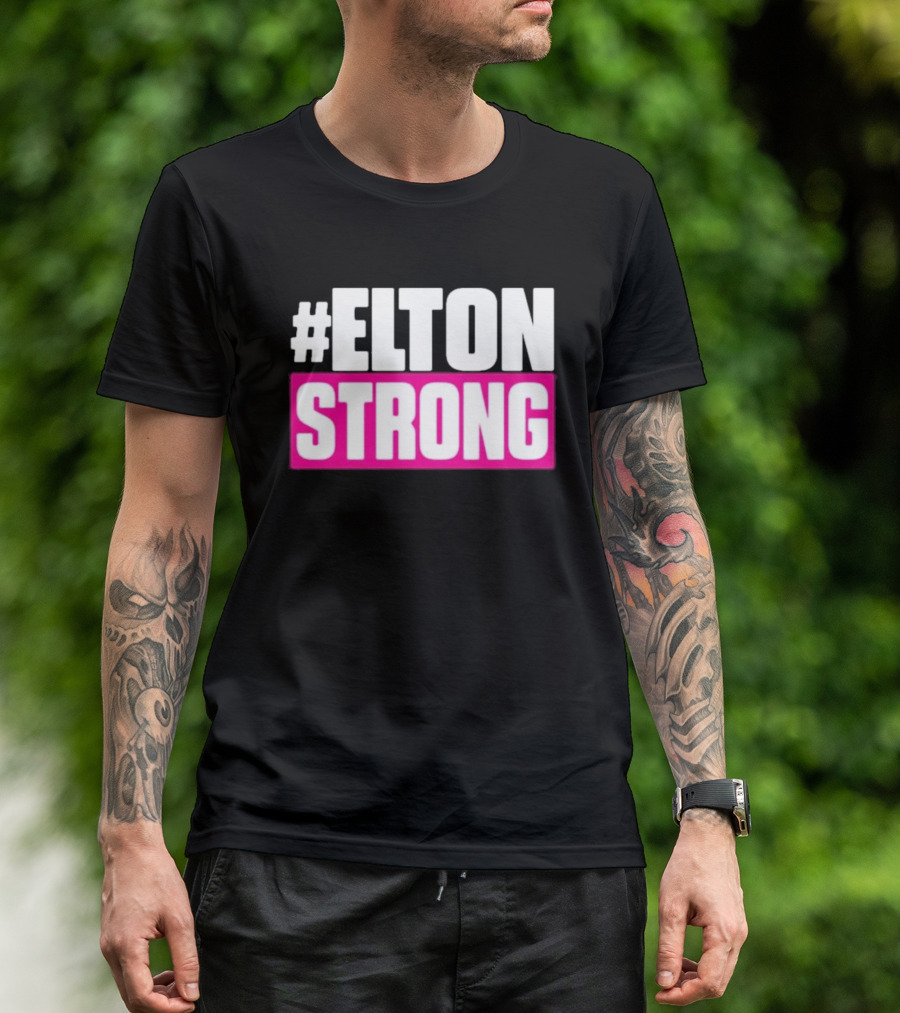 EltonStrong Pink And White Bold Text Design For Bayley Fans T-Shirt