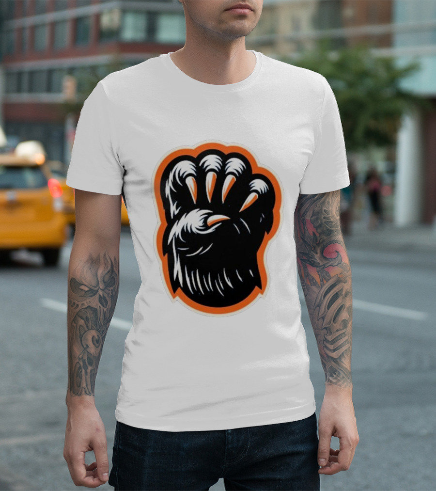 The Claw Foot Horror Paws Black Orange T-Shirt