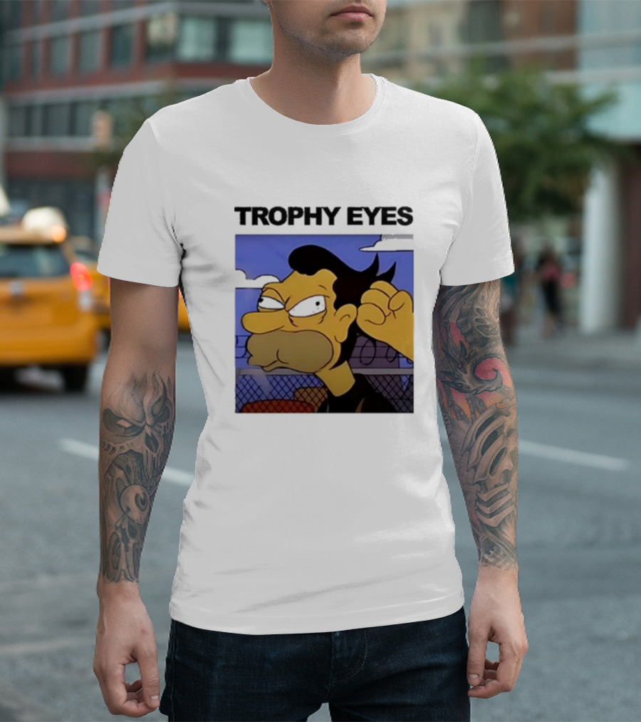 Trophy Eyes Angry Lenny Fence Background T-Shirt