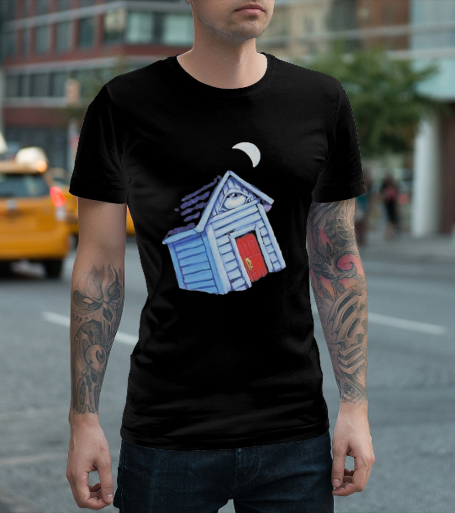 Turmoil Tinfoil Moon Eye House with Red Door T-Shirt