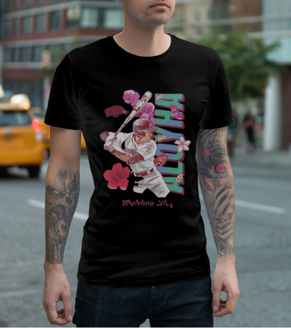 Wehiwa Aloyha Aloy Arkansas Baseball Flowers T-Shirt