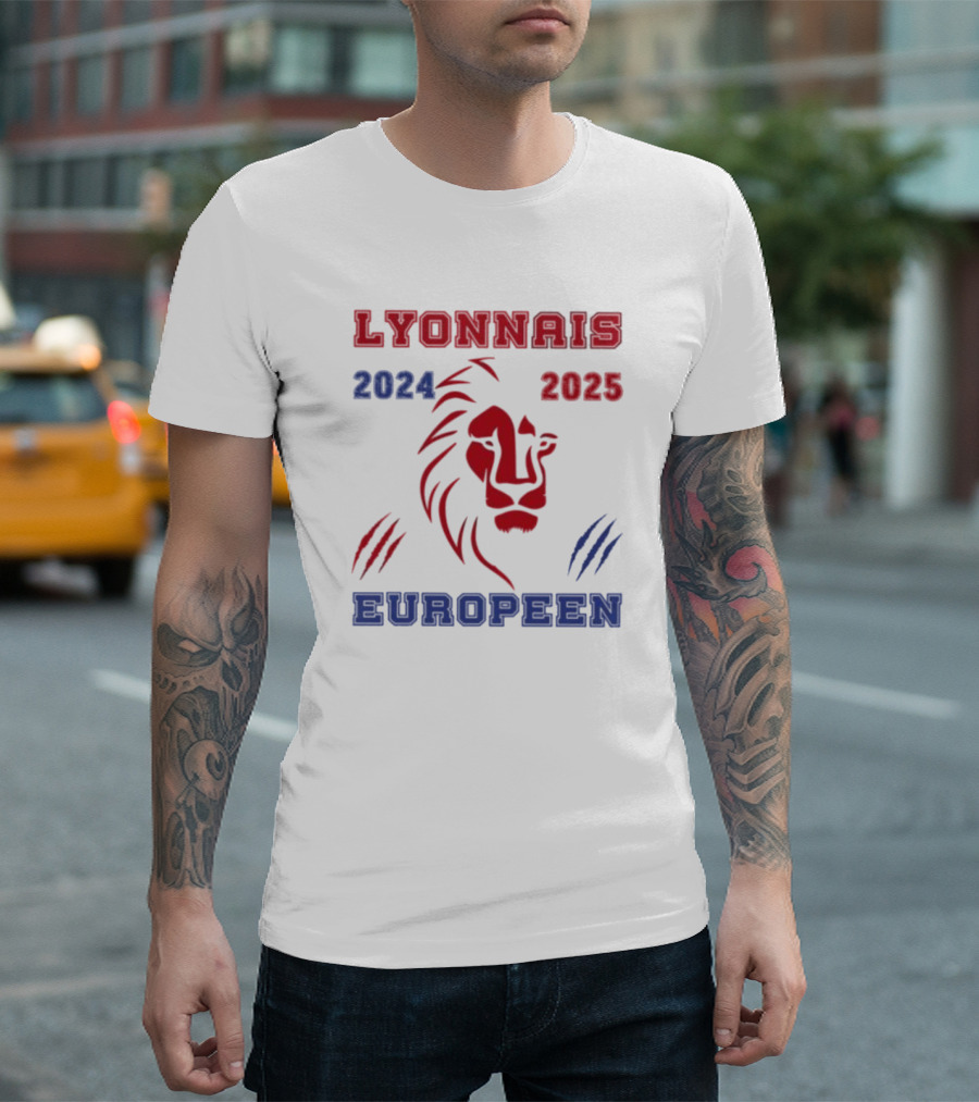 LYONNAIS 2024 2025 EUROPEEN Lion Motif T-Shirt