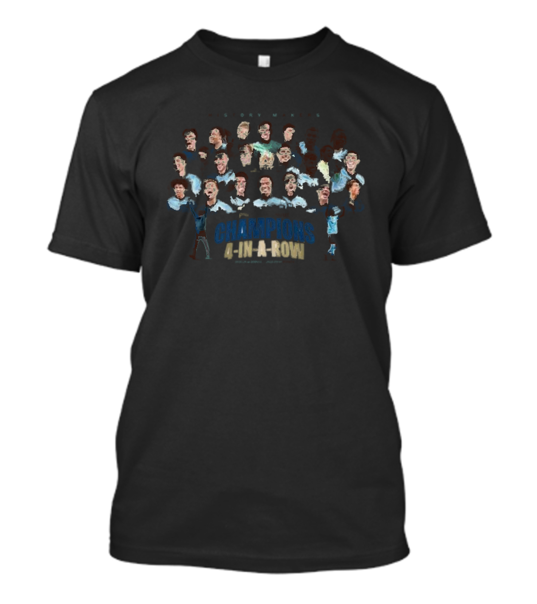 Manchester City 1863fc Champions 4-In-A-Row Premier League Squad T-Shirt