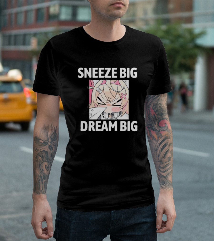Sneeze Big Dream Big Mococo Anime Style Character T-Shirt